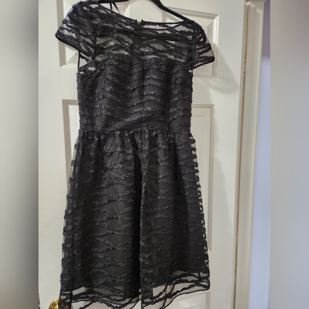 Karl Lagerfeld Black Fit and Flare Midi Dress